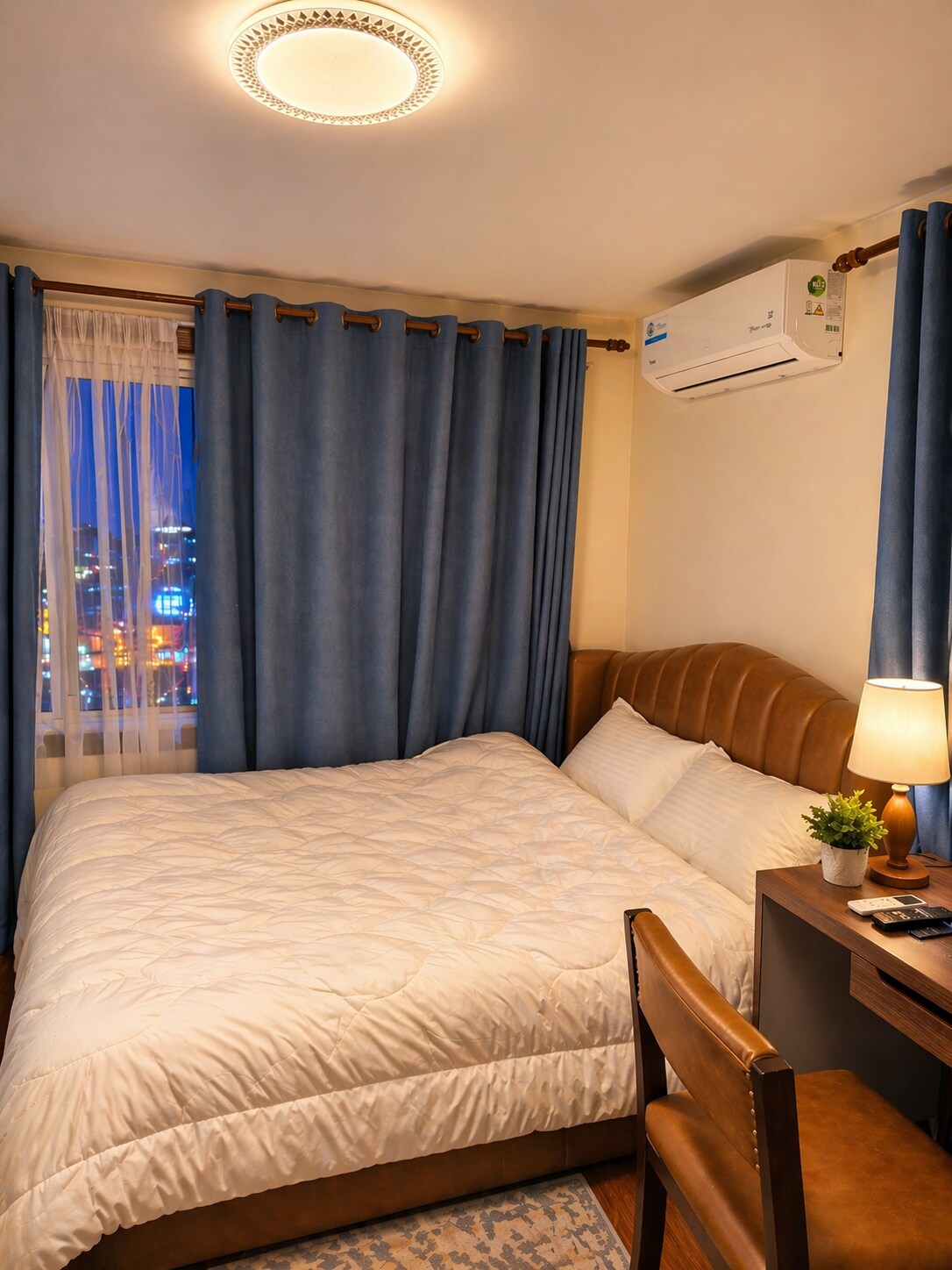 Luxury Bed in Villa with Attached Bathroom