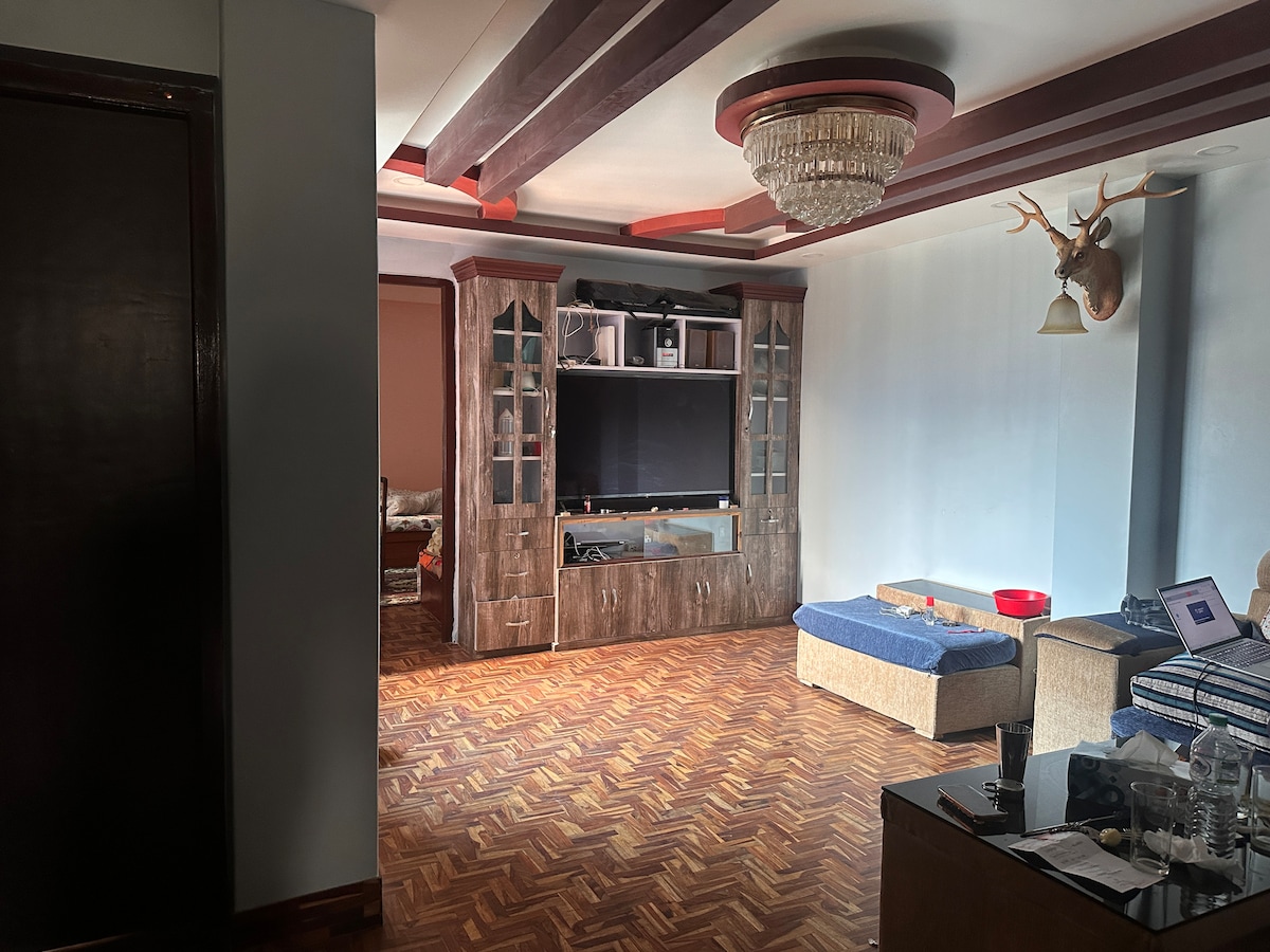 Home vibe, furnished room, kitchen, peaceful.