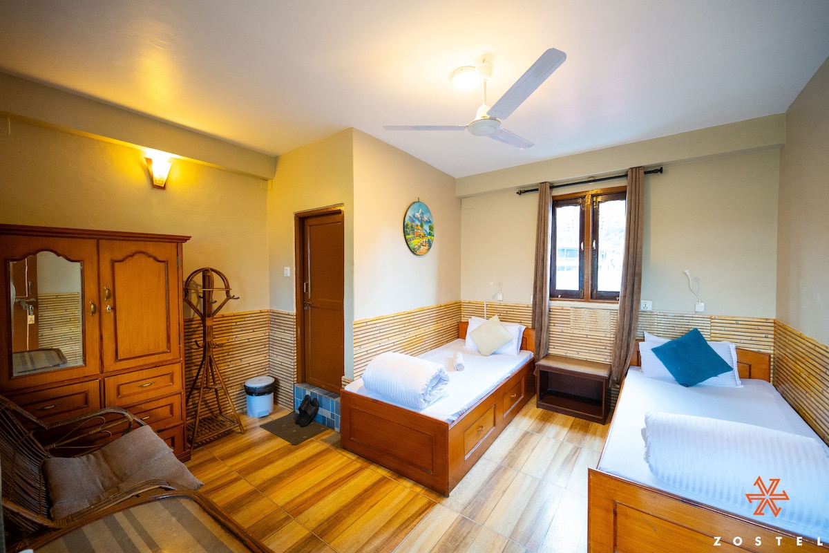 Twin bed Private Room in Pokhara