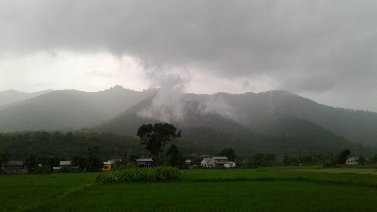 A house in heaven with yoga — photo