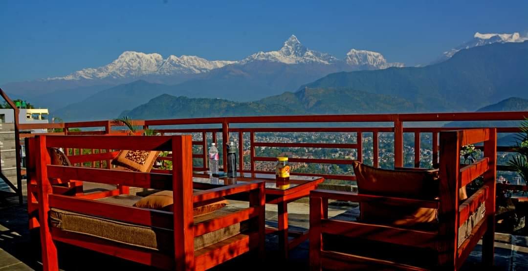 room in Pokhara Mountain, valley and  forest view — photo