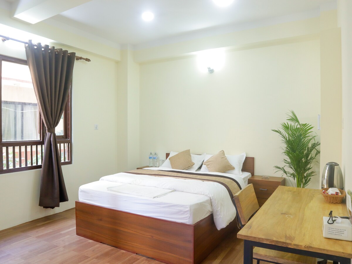 Cozy Queen Bed Room near Thamel, attached bathroom