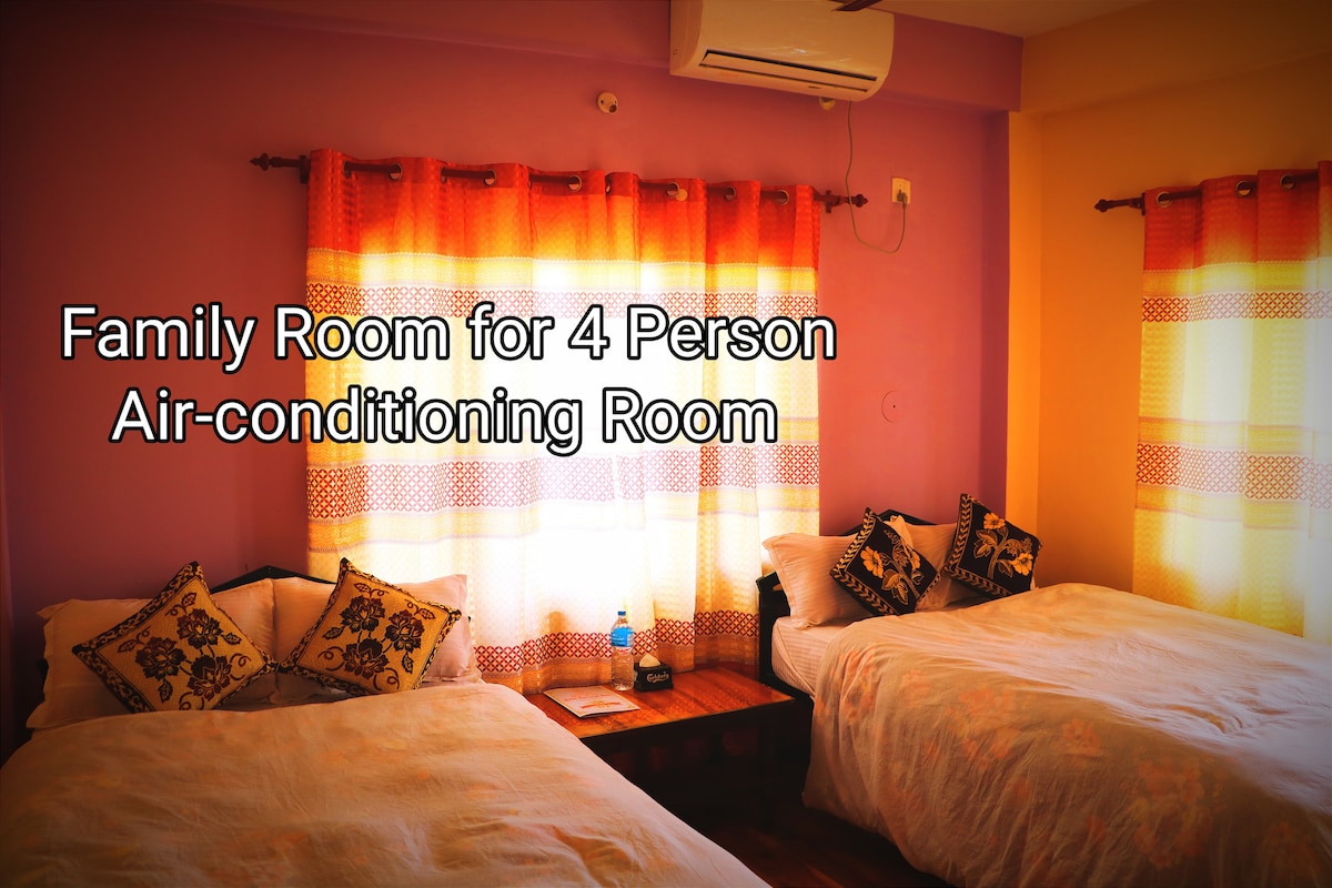 2 Double Bed Room for 4 Person Room in Sauraha